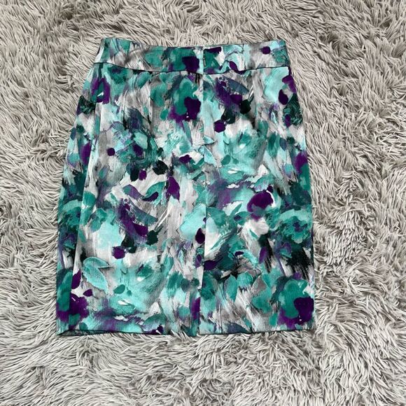 Anne Klein Abstract Floral Pocket Skirt, Size 2 - Picture 1 of 6